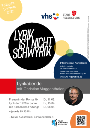 Lyrik ist nicht schwyrik - Flyer der VHS Regensburg