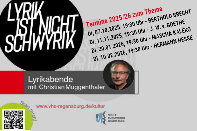 Lyrik ist nicht schwyrik - Lyrikabende mit Christian Muggenthaler